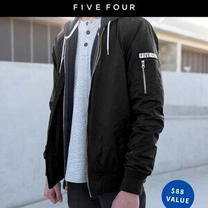 Five Four Men's Lightweight Bomber Jack Zip up Pocket side patch detail Size L